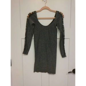 Bebe Silver Sparkly Bodycon Spandex Bodycon Dress Size P/S